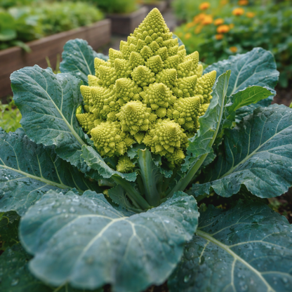 romanesco bloemkool in de moestuin
