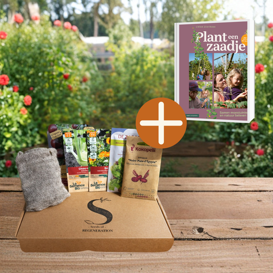 Kinderzaaibox + Boek 'Plant een zaadje' – Complete Starterset Tuinieren met Kinderen | Biologisch Oud Ras